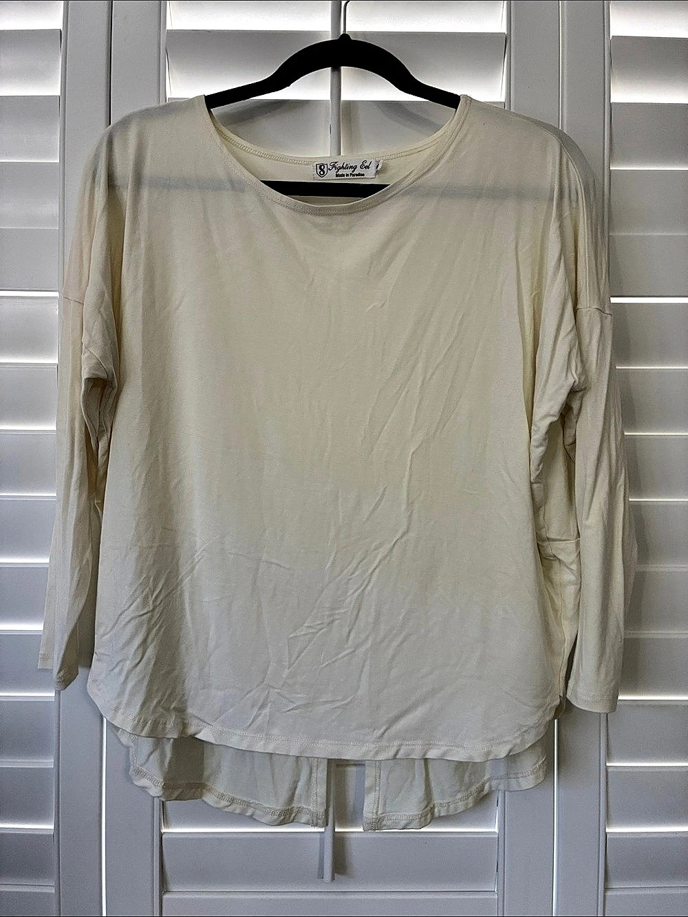 Fighting Eel Long Sleeve Tunic in Cream Size S Like New